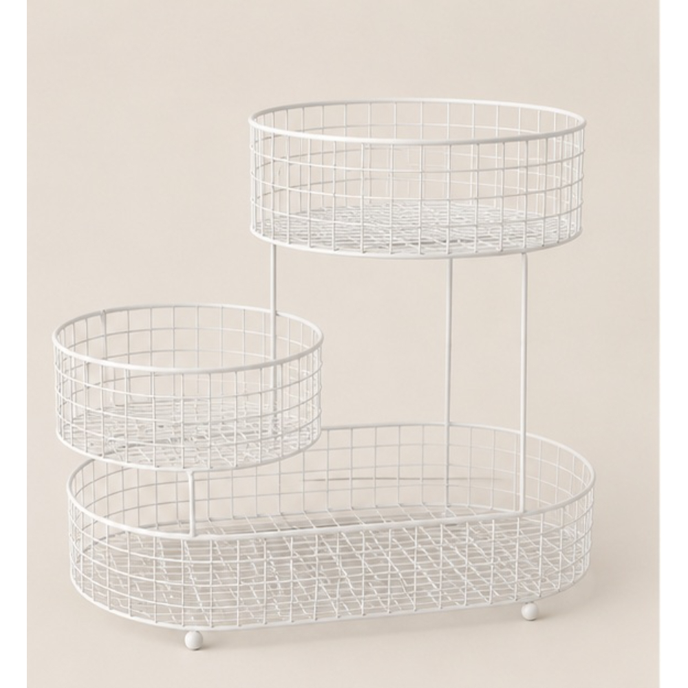 Wholesale Silver 3 Tier Kitchen Storage Basket 3