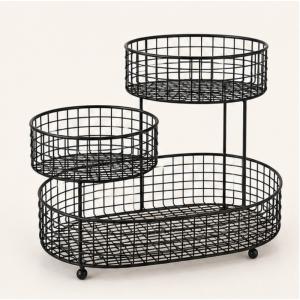 Wholesale Black 3 Tier Kitchen Storage Basket