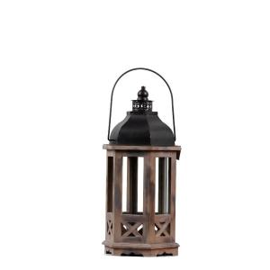 Wholesale Wooden Lantern With Glass Panels With Metal Handle  3