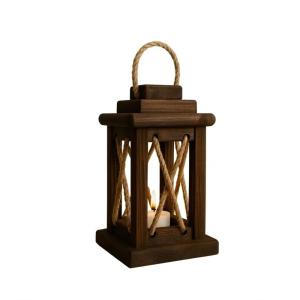 Modern Classic Wooden Lantern With Glass Panels With Metal Handle  6