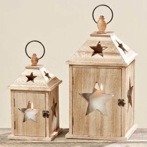 Latest Farmhouse Wooden Lanterns With Glass Panels Vintage Distressed Wood Candle Holders For Home Decor 