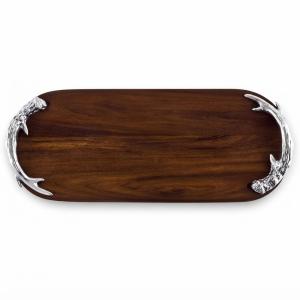Wholesale Luxury Decorative Wooden Tray with Gold Leaf Handles 4