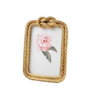 Vintage Gold Rope Photo Frame Luxury Resin Knot Picture Frame Wholesale Antique Twisted Rope Border Photo Holder