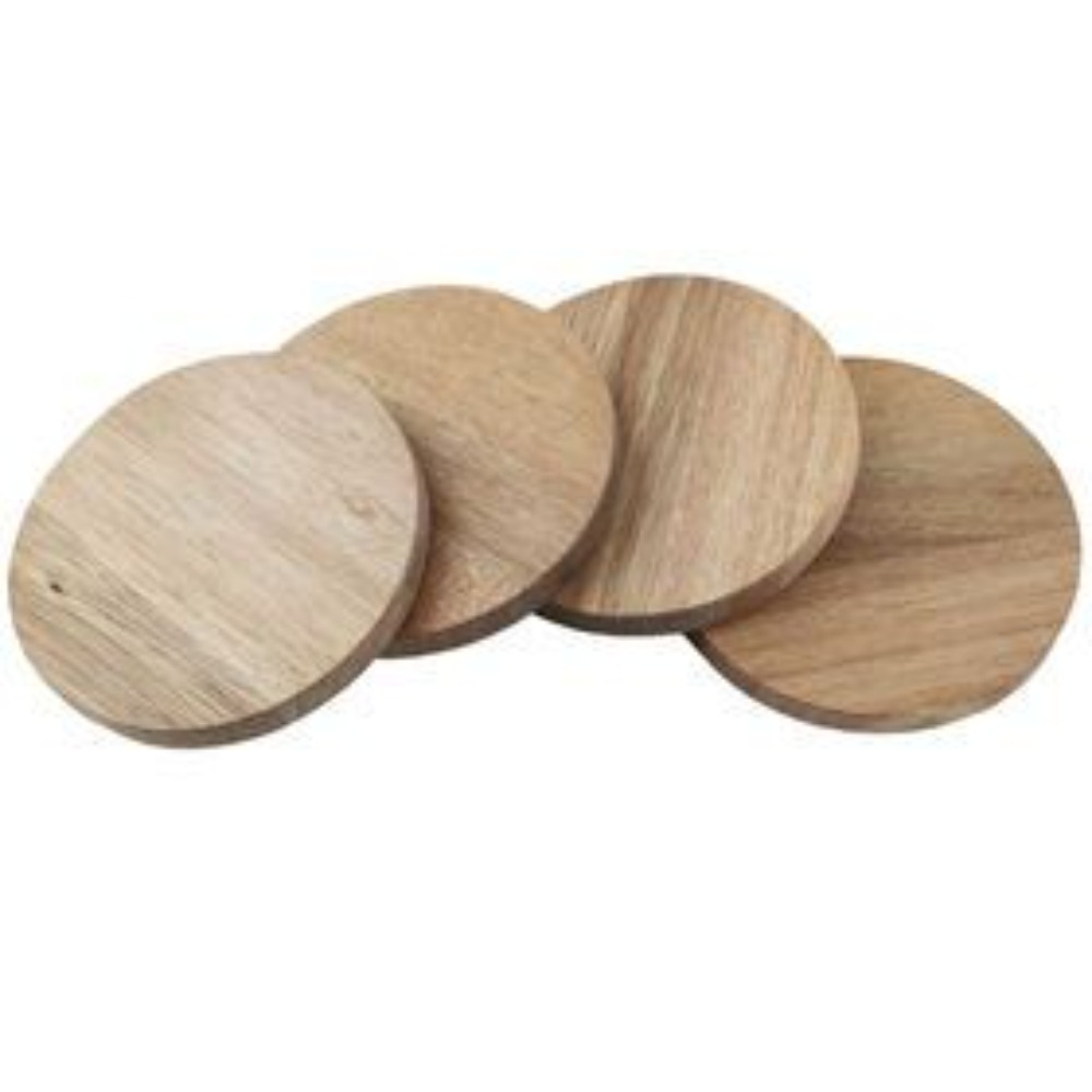 Wholesale Natural  Wooden Coasters Set Custom Logo Engraved Eco-Friendly Round Drink Coaster Blank Craft Cup Mat for Home Restaurant Decor