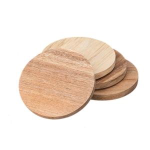 Custom Logo Round Natural  Wooden Coasters Bulk Eco-Friendly Wood Drink Coaster Set for Coffee Mug and Tea Cup Mat