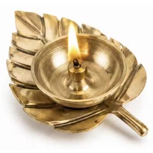 Decorative Brass Gold Leaf Diya