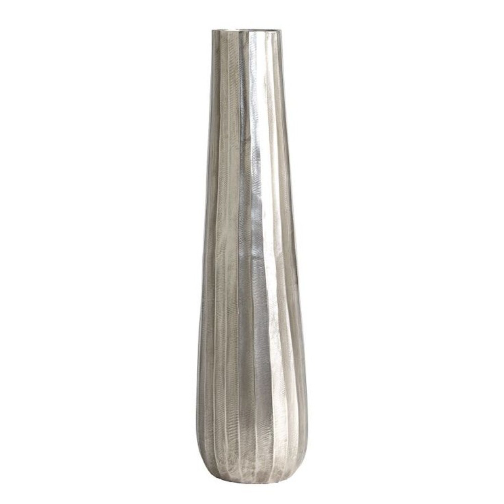  Product Modern Luxury Silver Metal Flower Vase Handcrafted Chiseled Tall Aluminum Floor Vase for Home Hotel Wedding Decoration Wholesale