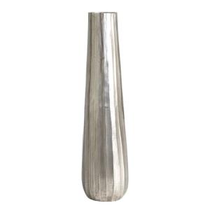  Product Modern Luxury Silver Metal Flower Vase Handcrafted Chiseled Tall Aluminum Floor Vase for Home Hotel Wedding Decoration Wholesale