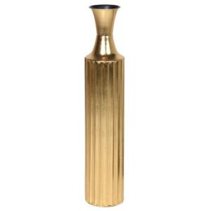  Luxury Nordic Style Tall Gold Metal Flower Vase Fluted Metallic Floor Vase for Wedding Centerpiece and Modern Home Decor
