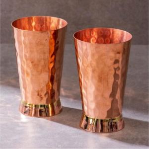 Pure Copper Tumbler Hammered Copper Glass For Ayurvedic Water Drinking Handcrafted Seamless Copper Cup Wholesale Drinkware Vessel 3