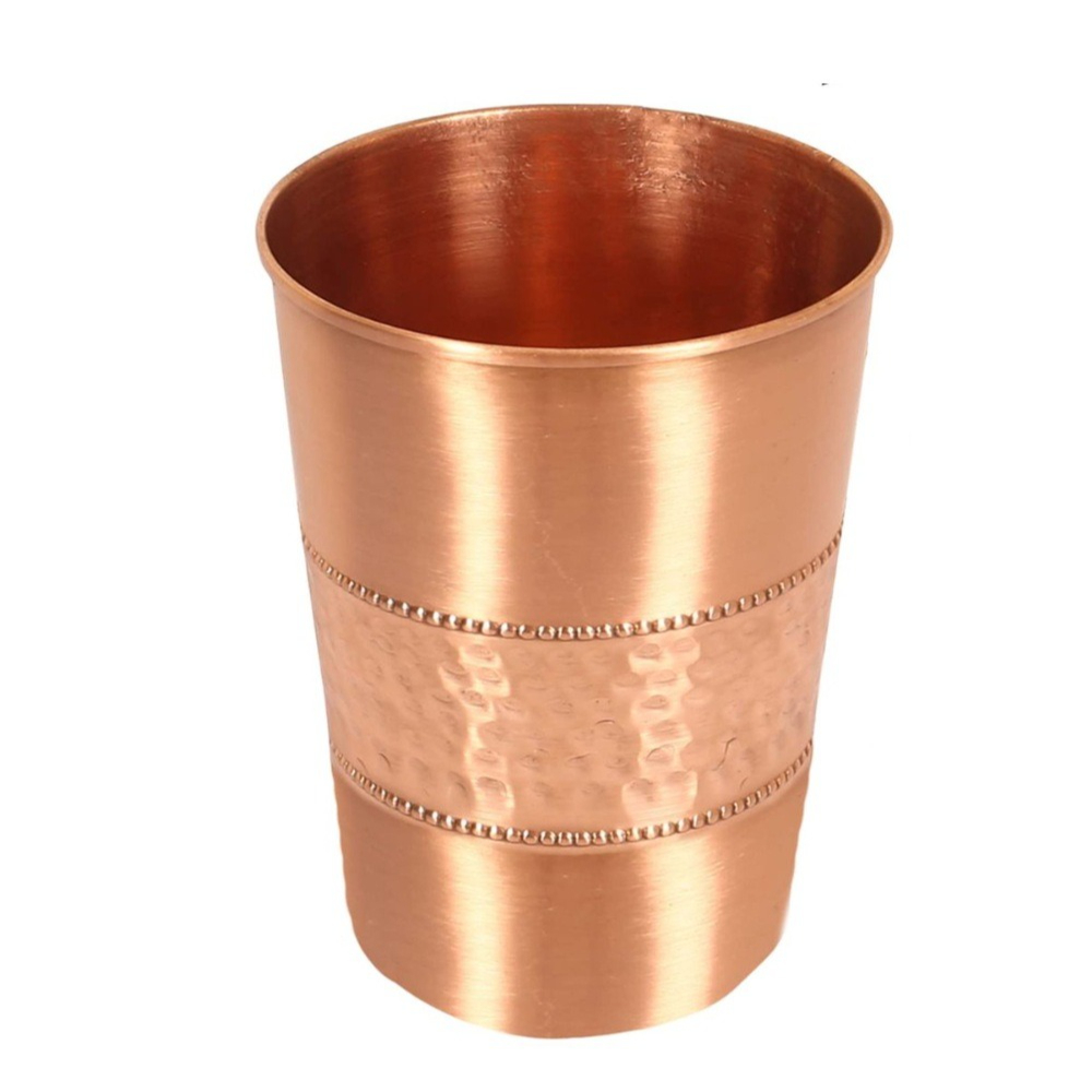 Wholesale Embossed Copper Drinking Cup Eco Friendly Metal Tumbler Decorative Handcrafted Pure Copper Mug Gift Set