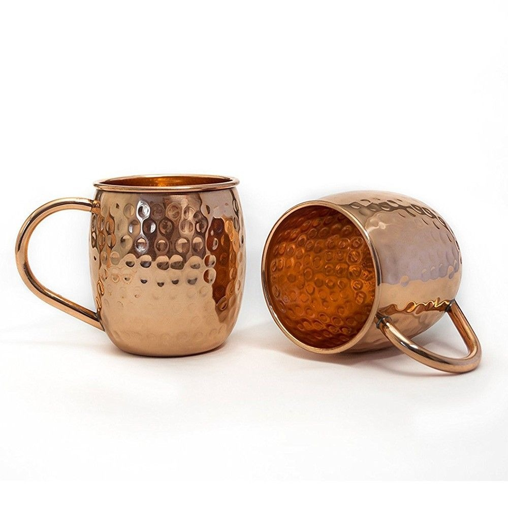 Custom Logo Pure Copper Mug Vintage Hammered Moscow Mule Cup Solid Copper Cocktail Drinkware Bulk Beverage Glasses for Party Gifts