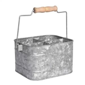 Large Galvanized Metal Utensil Holder for Countertop Rustic Farmhouse Kitchen Cutlery Crock Caddy Organizer with Star Cutoutsct 2