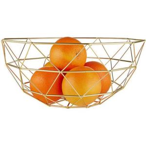 Luxury Modern Geometric Fruit Bowl Hollow Breathable Metal Wire Basket Decorative Table Centerpiece Snack Potpourri Organizer Display Rack