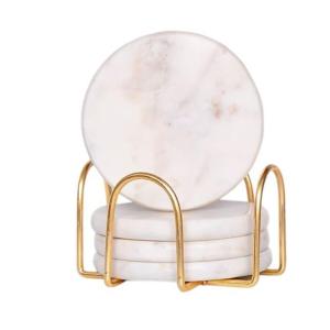 Luxury Handcrafted Mother of Pearl Coaster Set with Holder Eco Friendly Sunburst Seashell Inlay Drink Coasters Premium Custom Logo Tableware for Home Hotel Cafe Bar Decor 2
