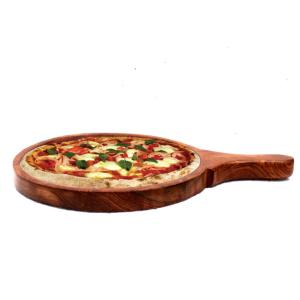 Custom Logo Premium Pizza Board Wholesale Eco-Friendly Round Cutting Board with Handle Restaurant Pizza Serving Platter Product
