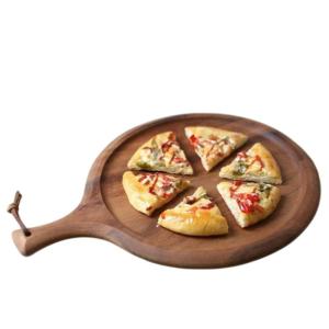 Custom Logo Premium Pizza Board Wholesale Eco-Friendly Round Cutting Board with Handle Restaurant Pizza Serving Platter Product 3
