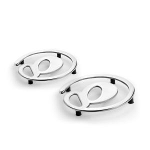 Modern Mirror Polished Aluminum Metal Trivet Heat Resistant Hot Dishes Pot Plate Stand Tabletop Potholder for Kitchen