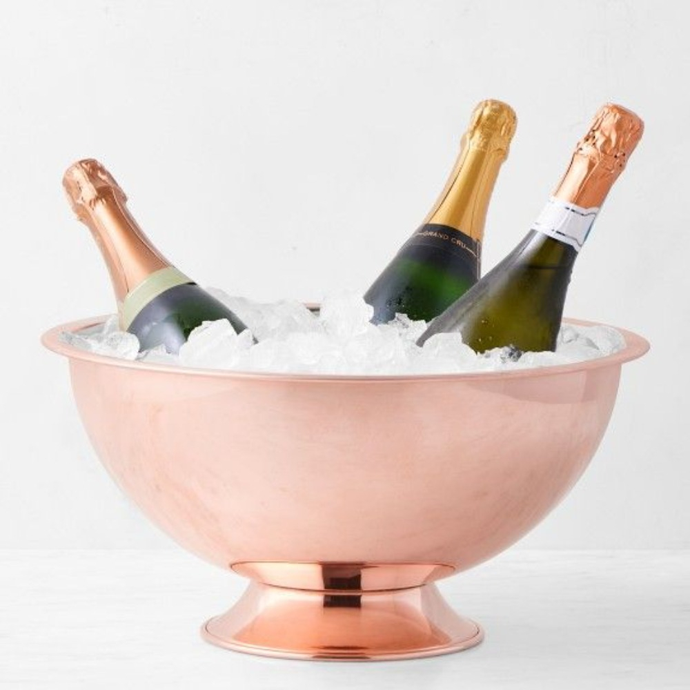 Luxury Beaded Stainless Steel Champagne Bowl Large Metal Wine Ice Bucket Multi Bottle Beverage Tub for Hotel Wedding Banquet and Party Centerpiece 2