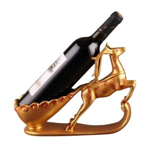 Nordic Style Reindeer Wine Bottle Holder Elegant Animal Statue Resin Crafts Table Centerpiece Ornament for Hotel Restaurant Christmas Gift
