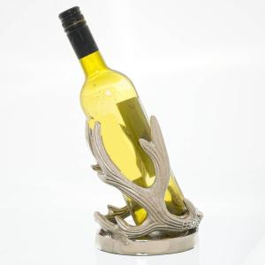 Luxury Metal Antler Wine Rack Single Bottle Stand Eco Friendly Custom Logo Stag Wine Holder Wholesale Bar Supplies