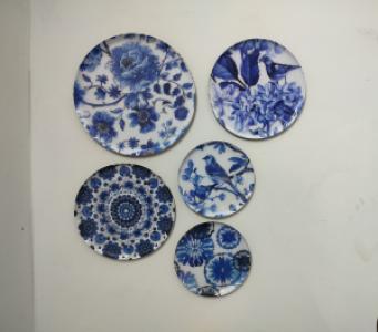 Metal Wallplates Set of 5 || Decorative Wallplates