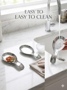 Premium Stainless Steel Spoon Rest for Kitchen Countertop – Durable, Lightweight, and Multi-Use Utensil Holder, 9.25" x 3.4" 9