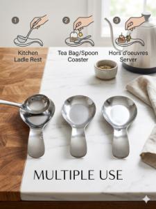 Premium Stainless Steel Spoon Rest for Kitchen Countertop – Durable, Lightweight, and Multi-Use Utensil Holder, 9.25" x 3.4" 11