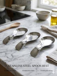 Premium Stainless Steel Spoon Rest for Kitchen Countertop – Durable, Lightweight, and Multi-Use Utensil Holder, 9.25" x 3.4" 12