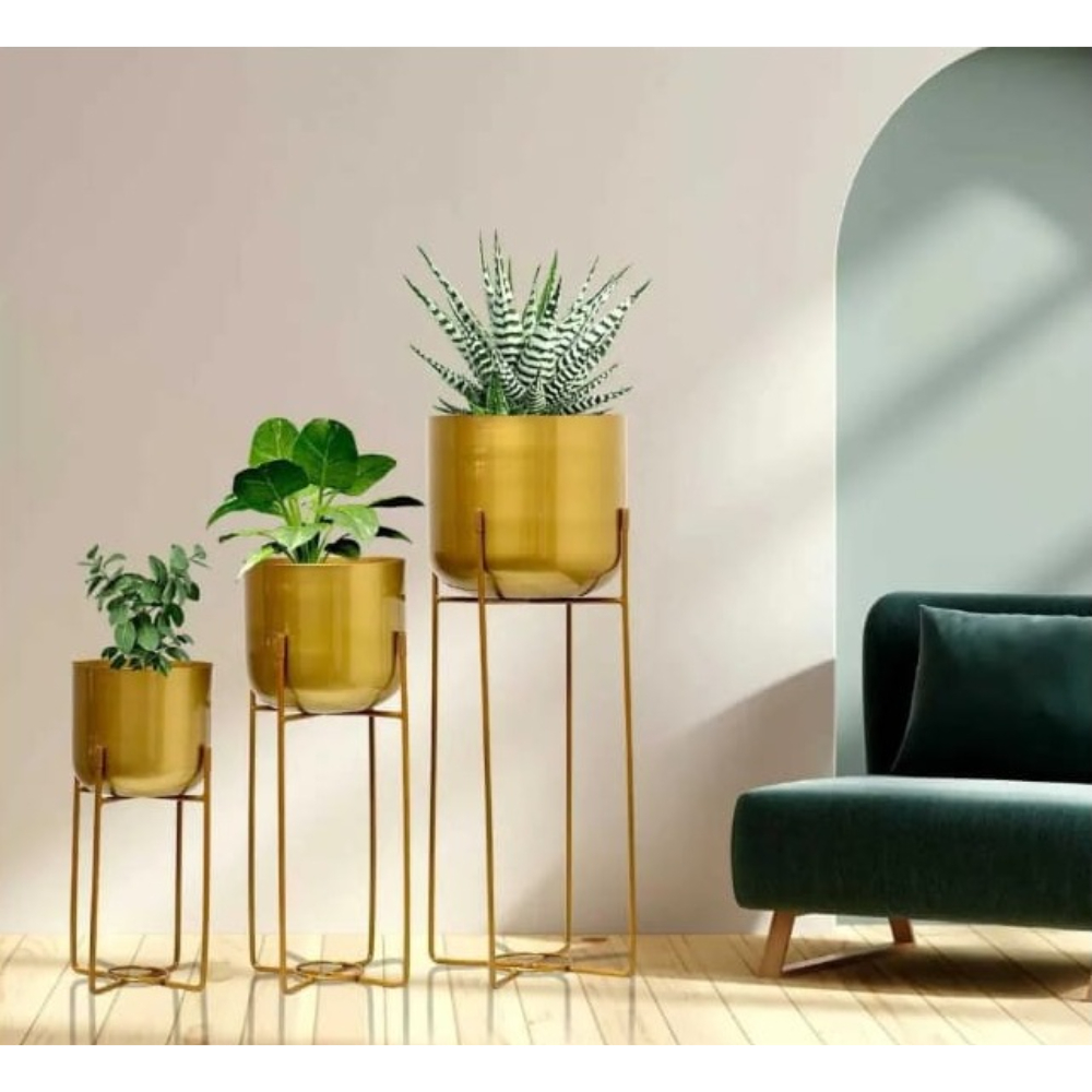 Modern Style Decorative Planter Exclusive Gold Metal Planters 2