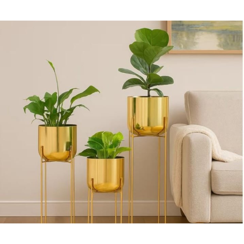 Modern Style Decorative Planter Exclusive Gold Metal Planters 3