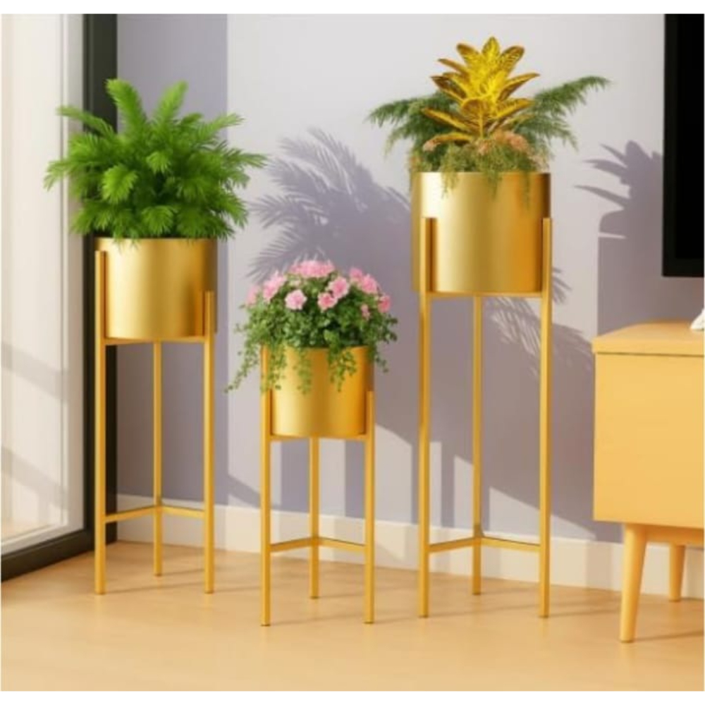 Modern Style Decorative Planter Exclusive Gold Metal Planters 4