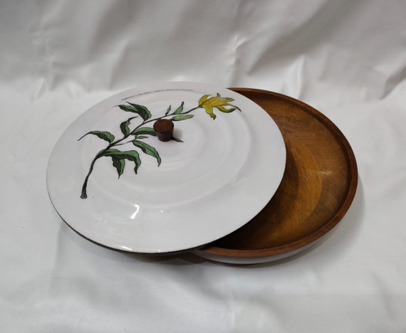Wooden Serving Bowl With Lid || Enamel Coated Serving Bowl || Bowl With Lid 2