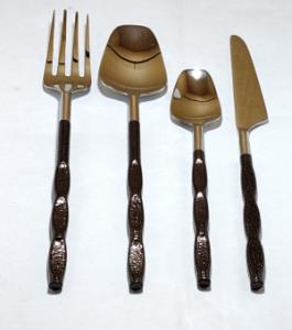 premium stainless steel cutlery set with black handle