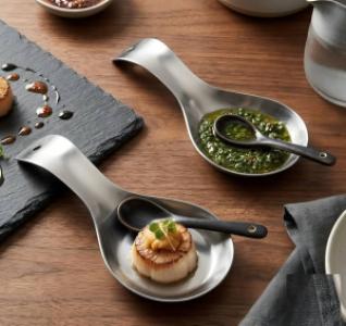 Premium Stainless Steel Spoon Rest – Modern Kitchen Spoon Holder