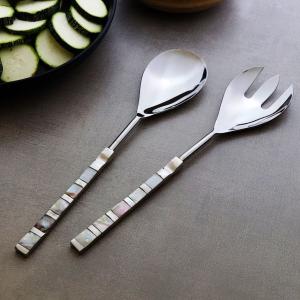 Handcrafted Mother of Pearl Handle Serving Cutlery Set -Premium Stainless Steel Tableware