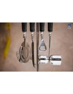 Premium Stainless Steel Serving & Bar Tools Set with Stand – Black Handle