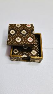 Handicrafted Wooden Coaster Set With Box