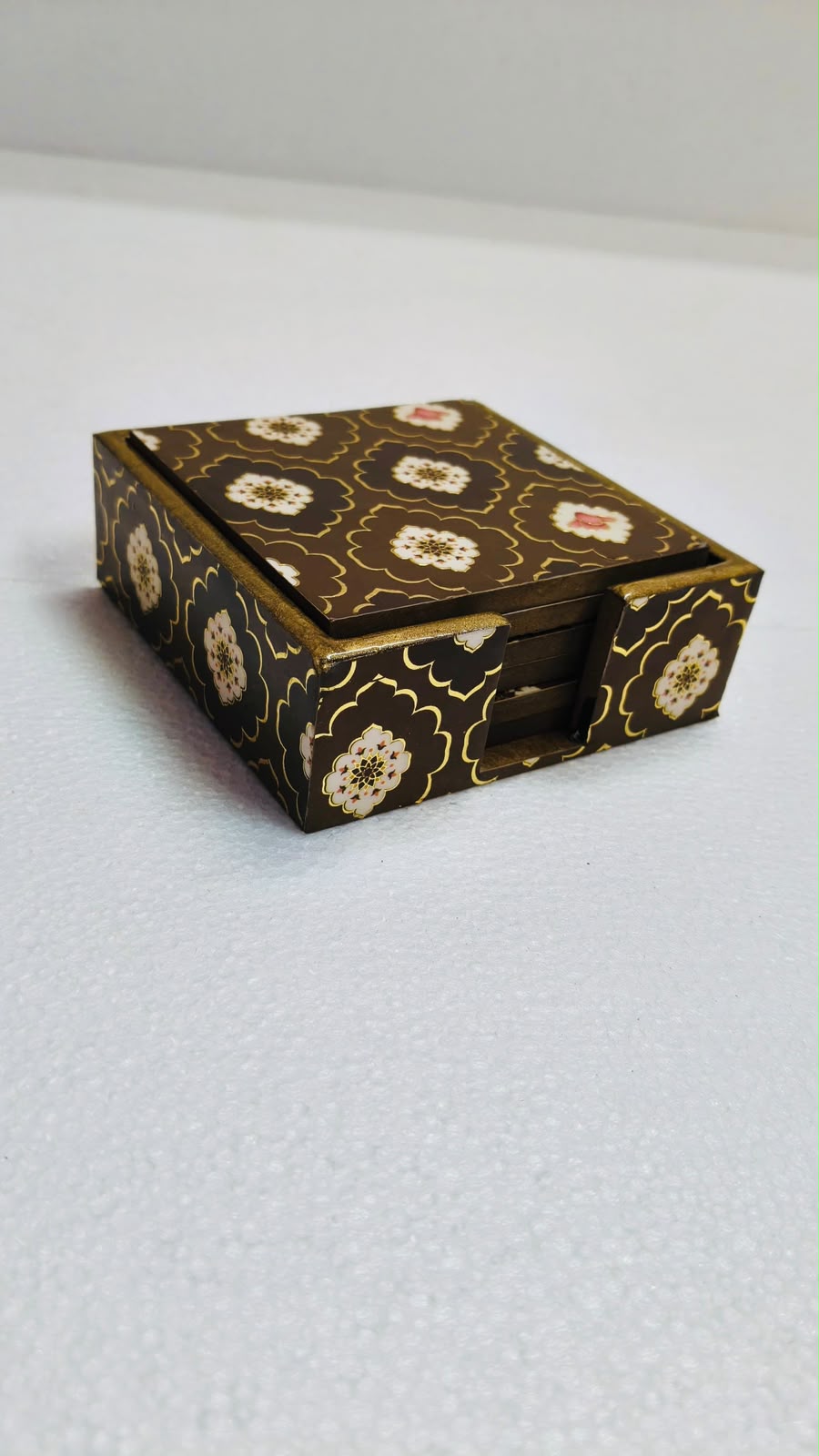 Handicrafted Wooden Coaster Set With Box 2