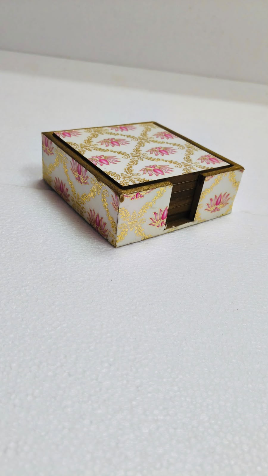 Handicrafted Wooden Coaster Set With Box 6