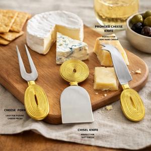 Cheese Knife Set | Stainless Steel Blades | Metal Handles | Luxury Wedding Gift