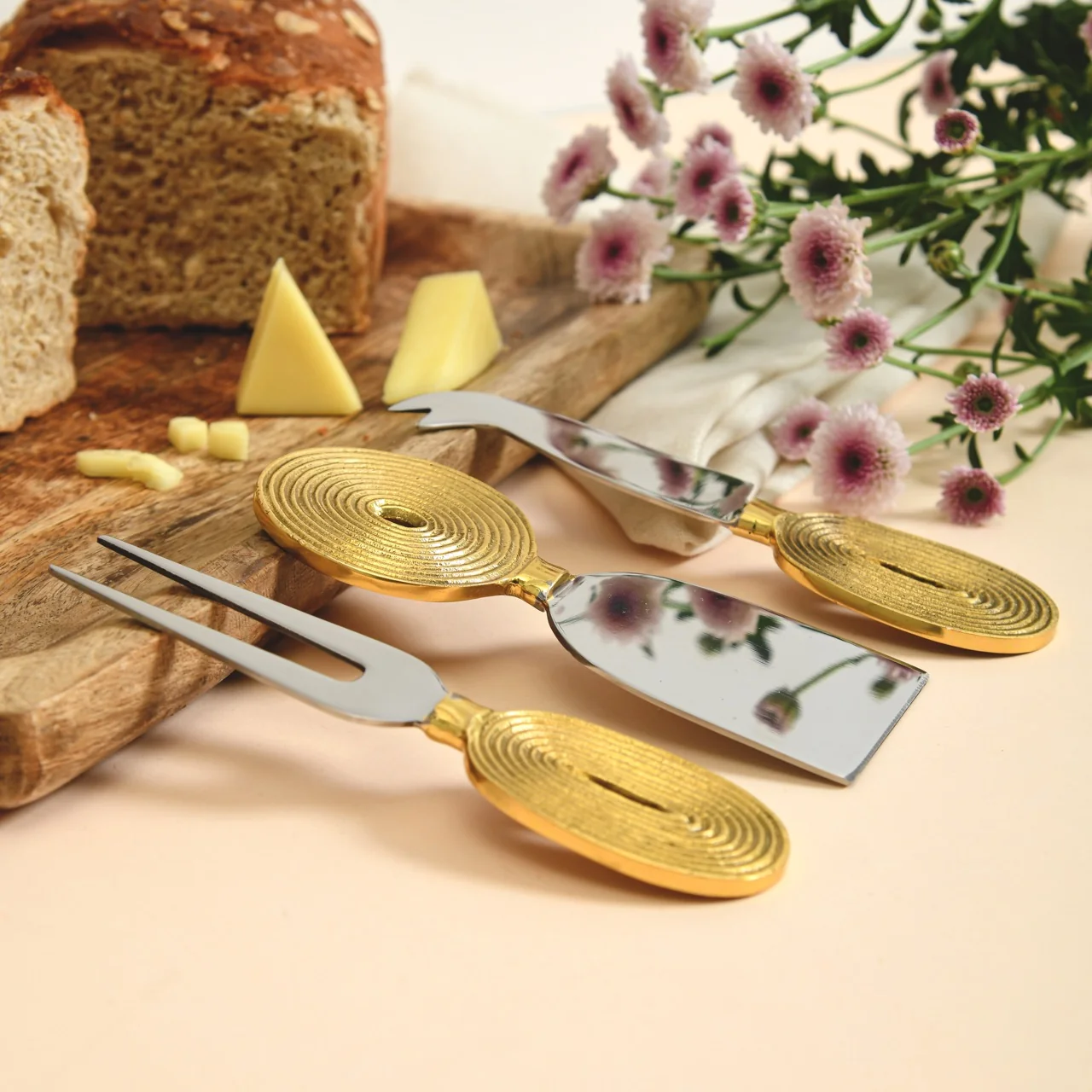 Cheese Knife Set | Stainless Steel Blades | Metal Handles | Luxury Wedding Gift 3