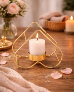 Gold Finish  Metal Votive Candle Holder