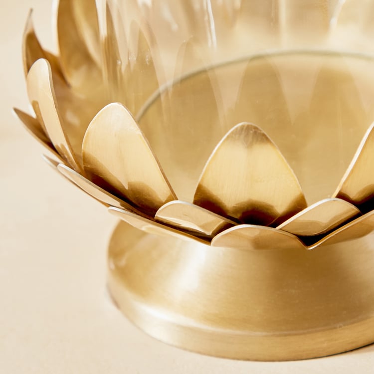 Decorative Gold Lotus Candle Holder Set 4