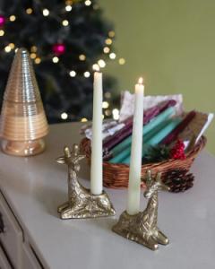 Luxury Giraffe Shaped Metal Candle Holders – Set of 2